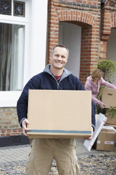 Van loading boxes and furniture for a Bethnal Green move