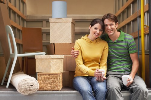Packed household items prepared for safe transport